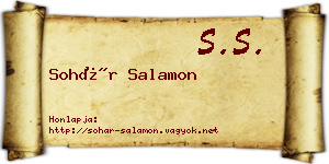 Sohár Salamon névjegykártya